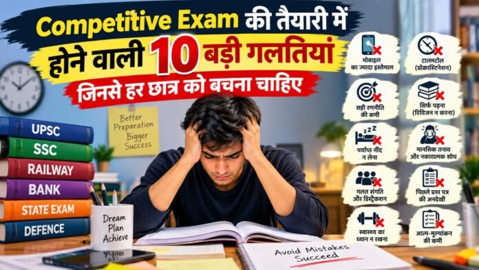 Competitive Exam की तैयारी में होने वाली 10 बड़ी गलतियां