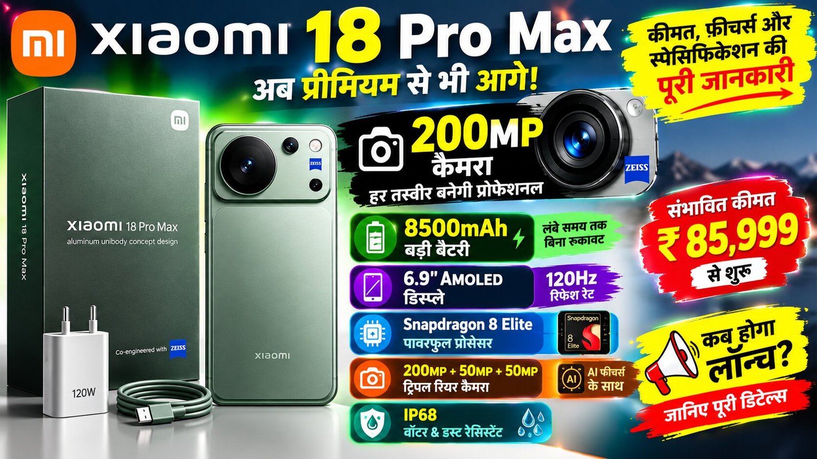 Xiaomi 18 Pro Max की कीमत, फीचर्स और स्पेसिफिकेशन