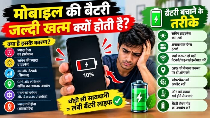 मोबाइल की बैटरी जल्दी खत्म क्यों होती है?
